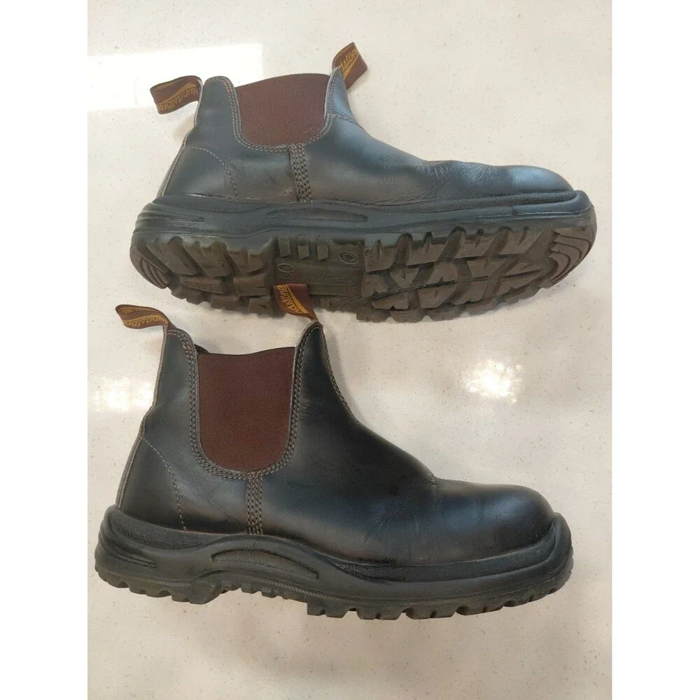 Blundstone SPS X-TRA Chelsea Boots Mens AU 6 US 7 Dark Brown Nubuck Leather